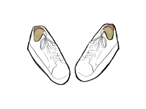 An illustration of a pair of white shoes.