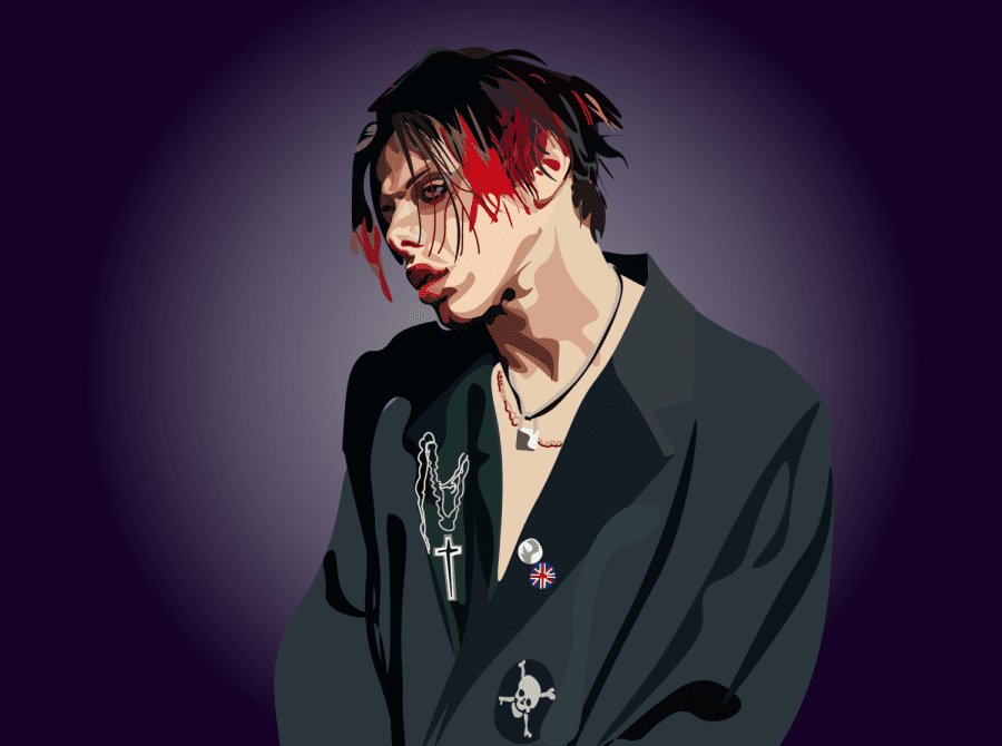 YUNGBLUD is an English singer-songwriter who recently released an eponymous cross-genre album on themes of self-expression. (Illustration by Natalia Palacino)
