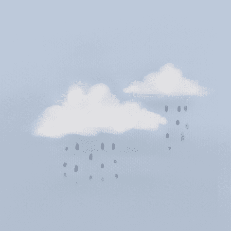 Illustration of light gray clouds on a light blue background.