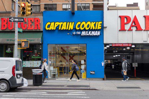 The exterior of Captain Cookie & The Milkman, located on 741 Broadway