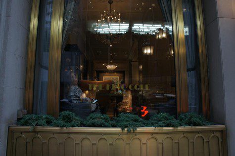 A shot of the exterior window of The King Cole Bar, located on Two East 55th Street.