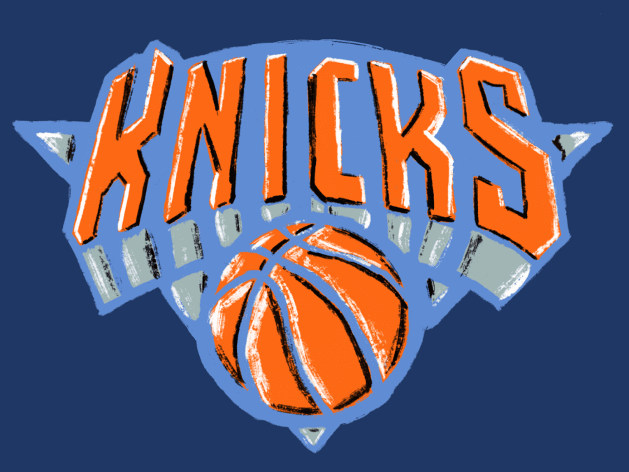 The+logo+of+the+New+York+Knicks+N.B.A.+team.