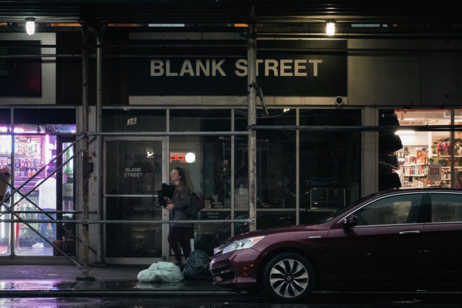 An exterior photograph of a Blank Street Coffee from street view.