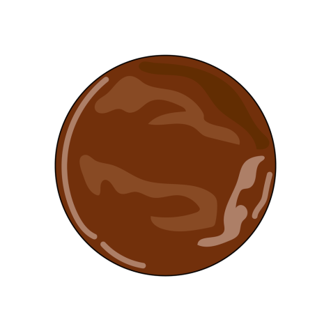 An illustration of a brown chocolate-coated cookie.