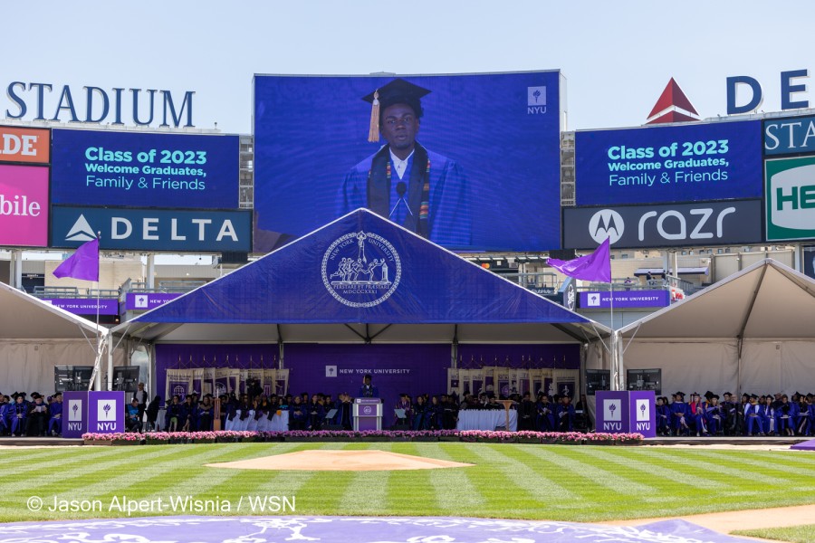 Donovan Dior Dixon delivers a speech on behalf of the graduating class. (Jason Alpert-Wisnia for WSN)