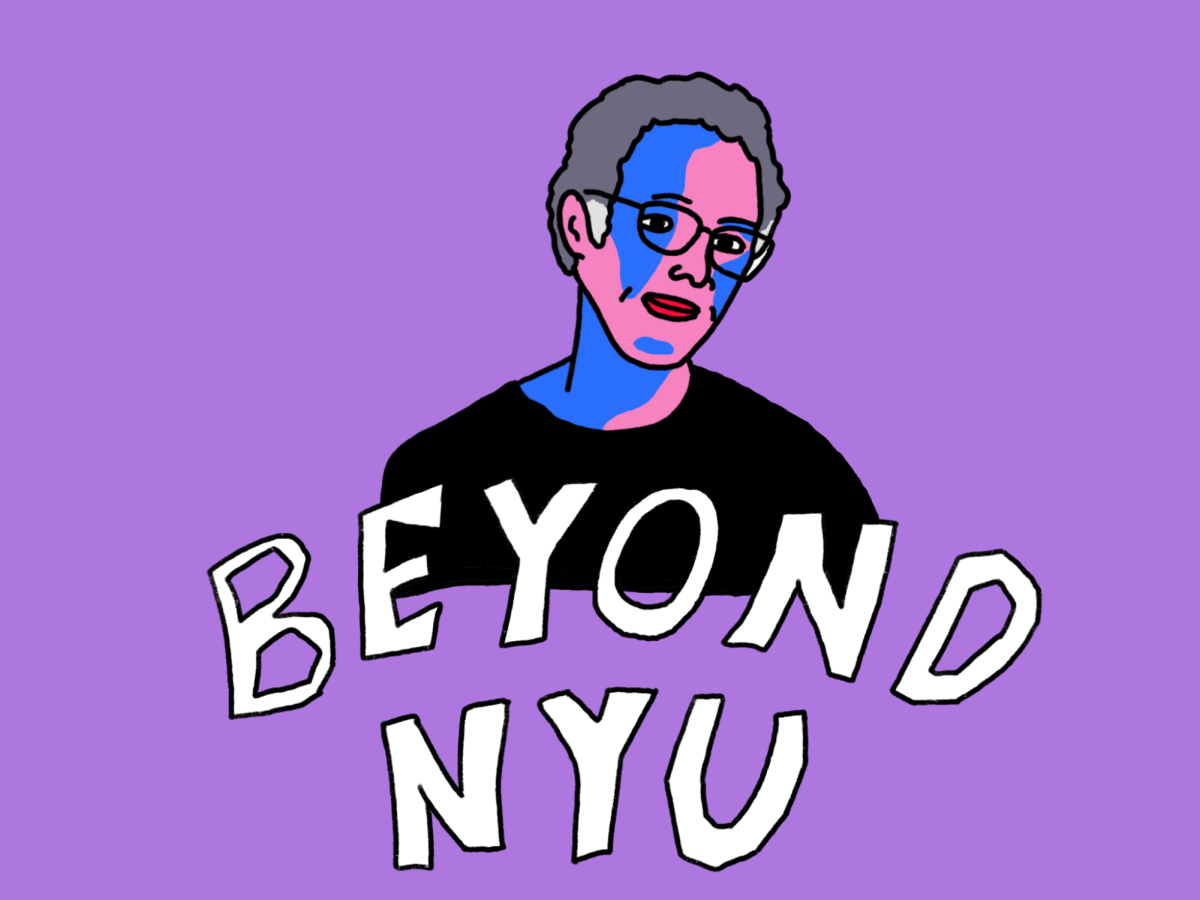 A colorful illustration of Ryan Cole with lettering below displaying ‘Beyond NYU’