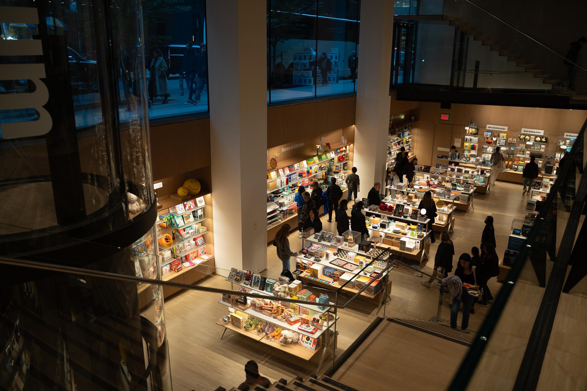Aerial shot of The Museum of Modern Art's gift shop.