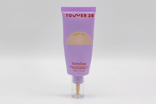 A tub of Tower 28 tinted sunscreen. 