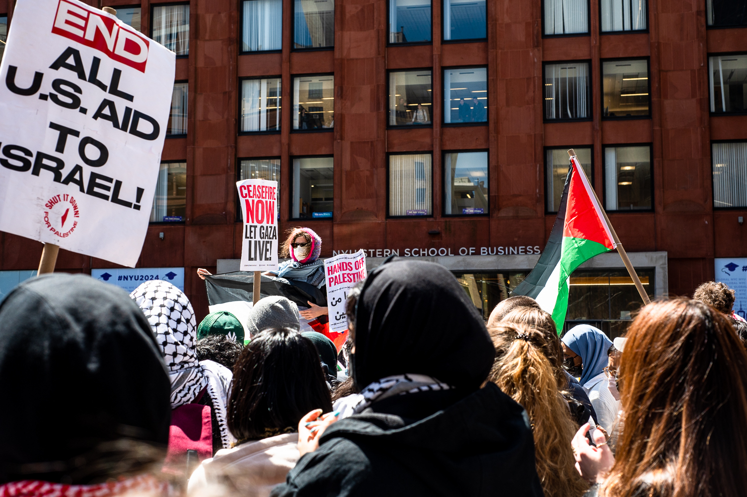 Students+and+faculty+set+up+pro-Palestinian+encampment+at+Gould+Plaza