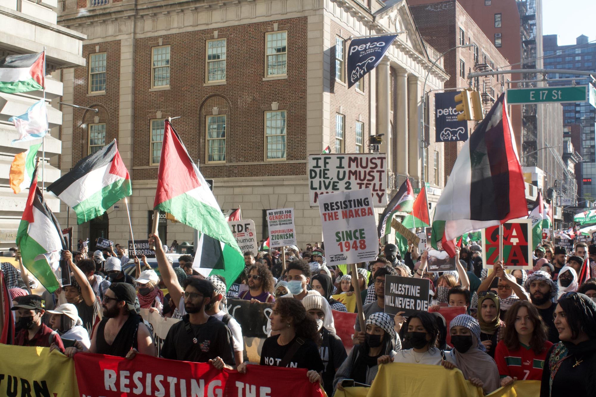 Students at NYU join hundreds in Oct. 7 demonstrations