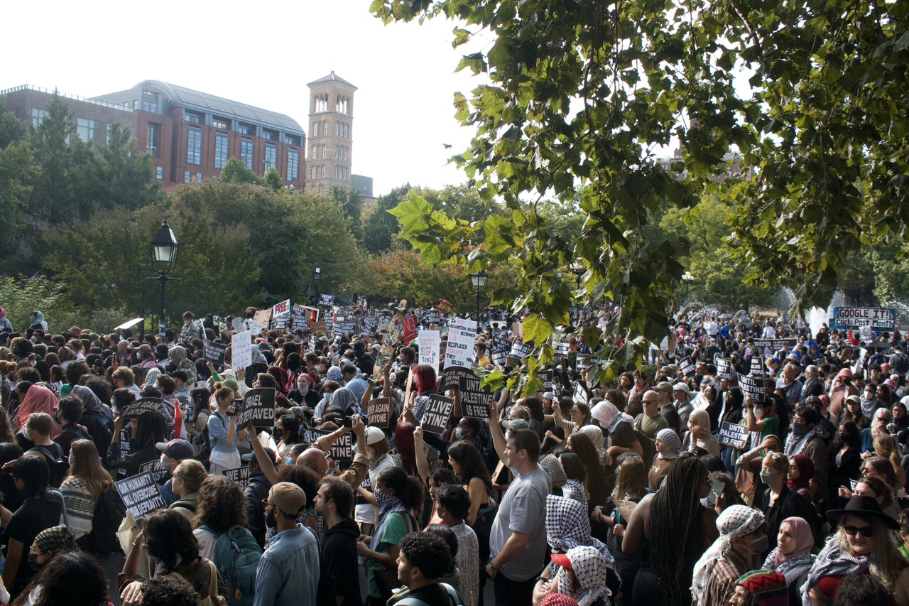 Students at NYU join hundreds in Oct. 7 demonstrations