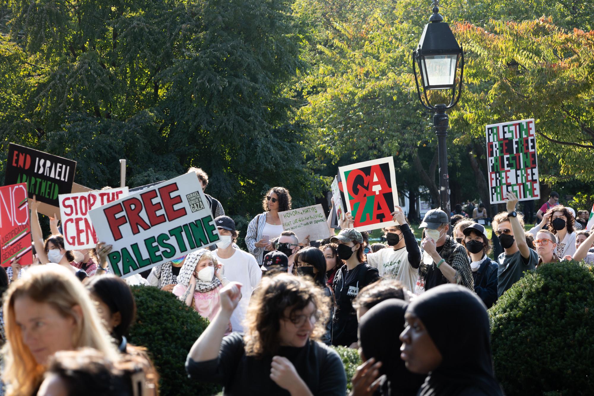 Students at NYU join hundreds in Oct. 7 demonstrations