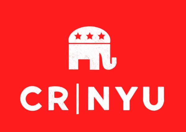 A logo with a white elephant on a red background and the text "C.R. | N.Y.U."