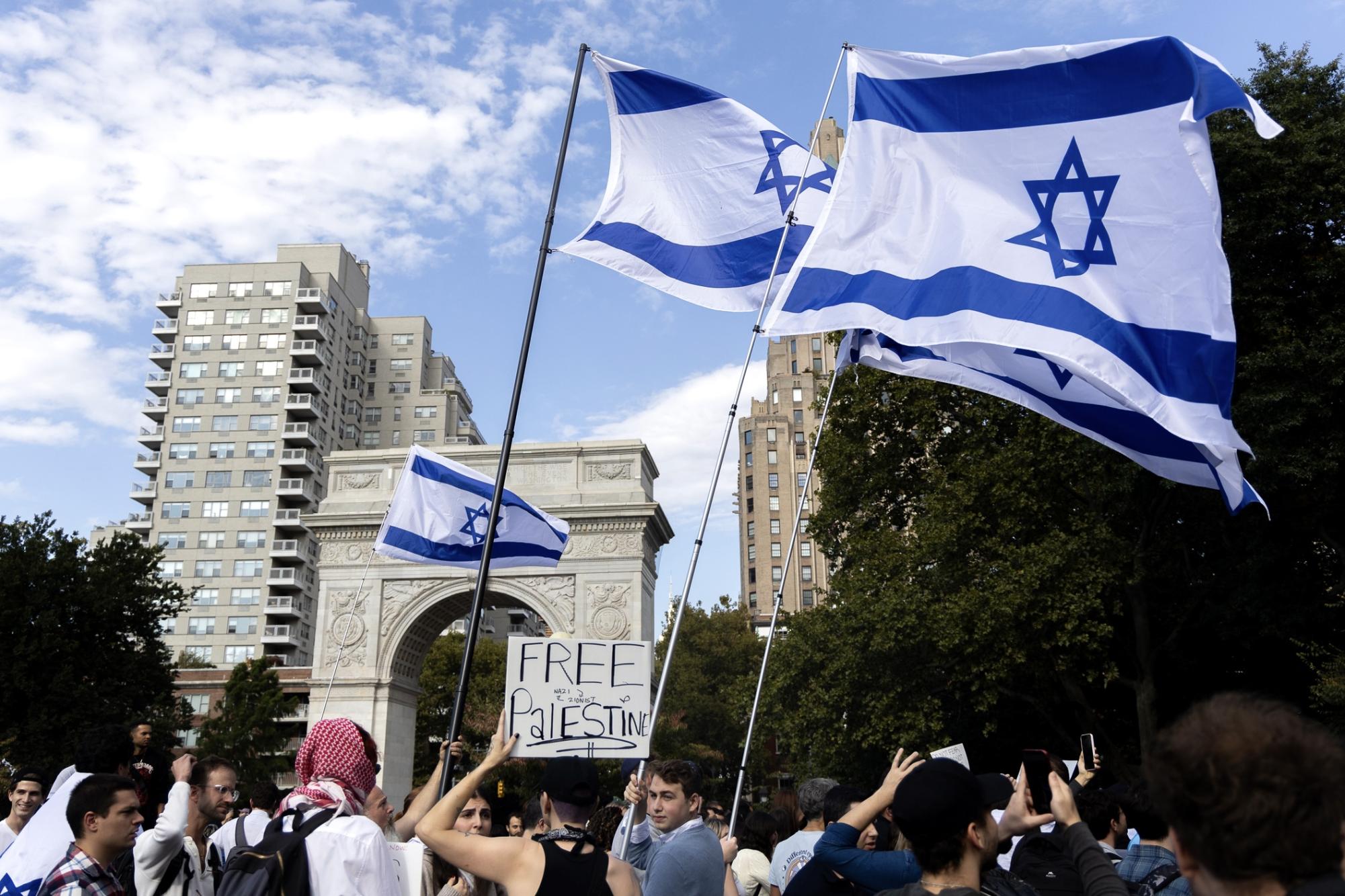 Students at NYU join hundreds in Oct. 7 demonstrations