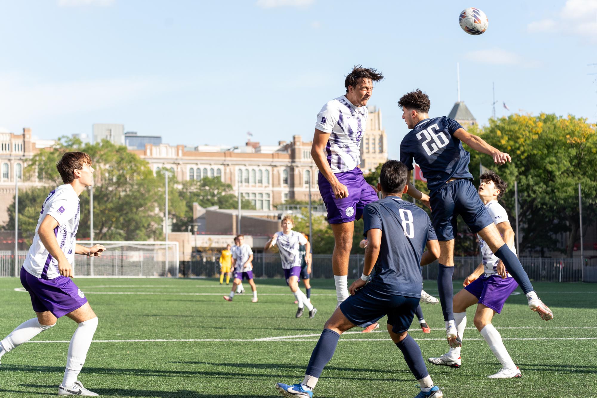 NYU men's soccer team heads into conference play