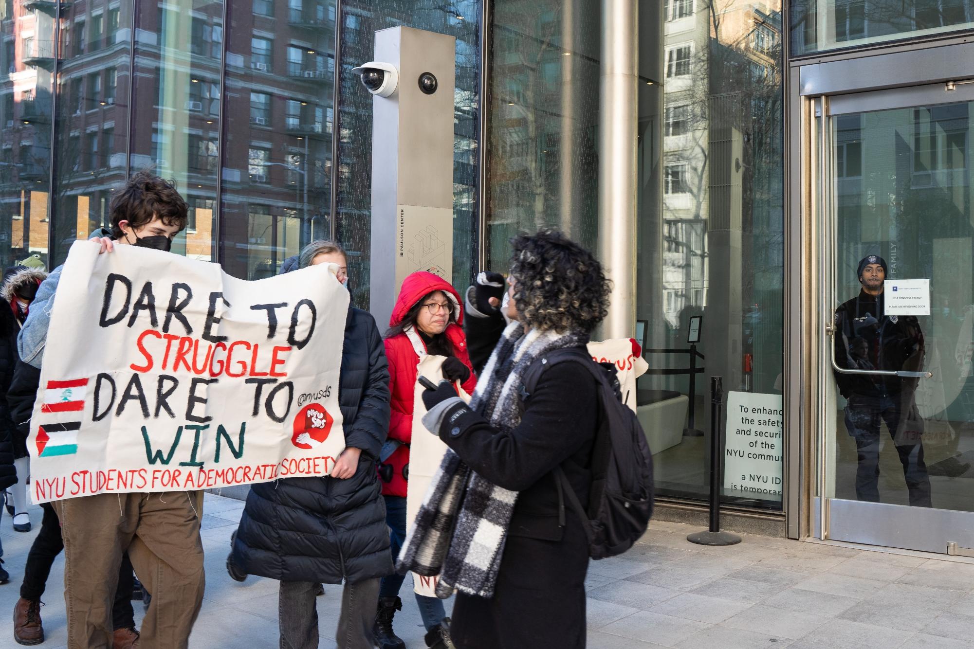 Students protest Trump presidency with march on campus