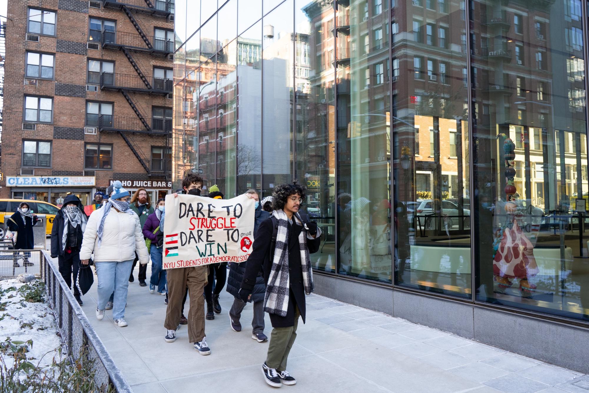 Students protest Trump presidency with march on campus