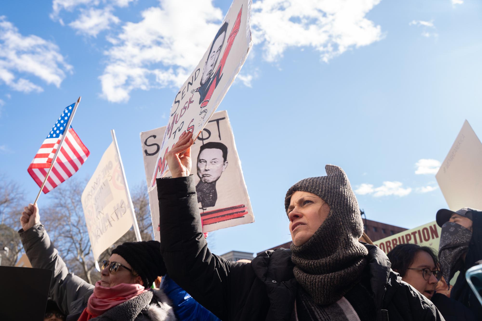 Thousands protest Trump at Presidents’ Day demonstration in Washington Square Park