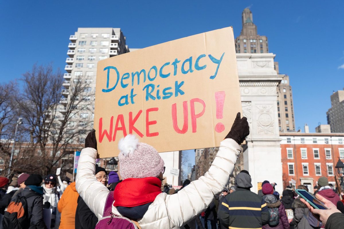 Thousands protest Trump at Presidents’ Day demonstration in Washington Square Park