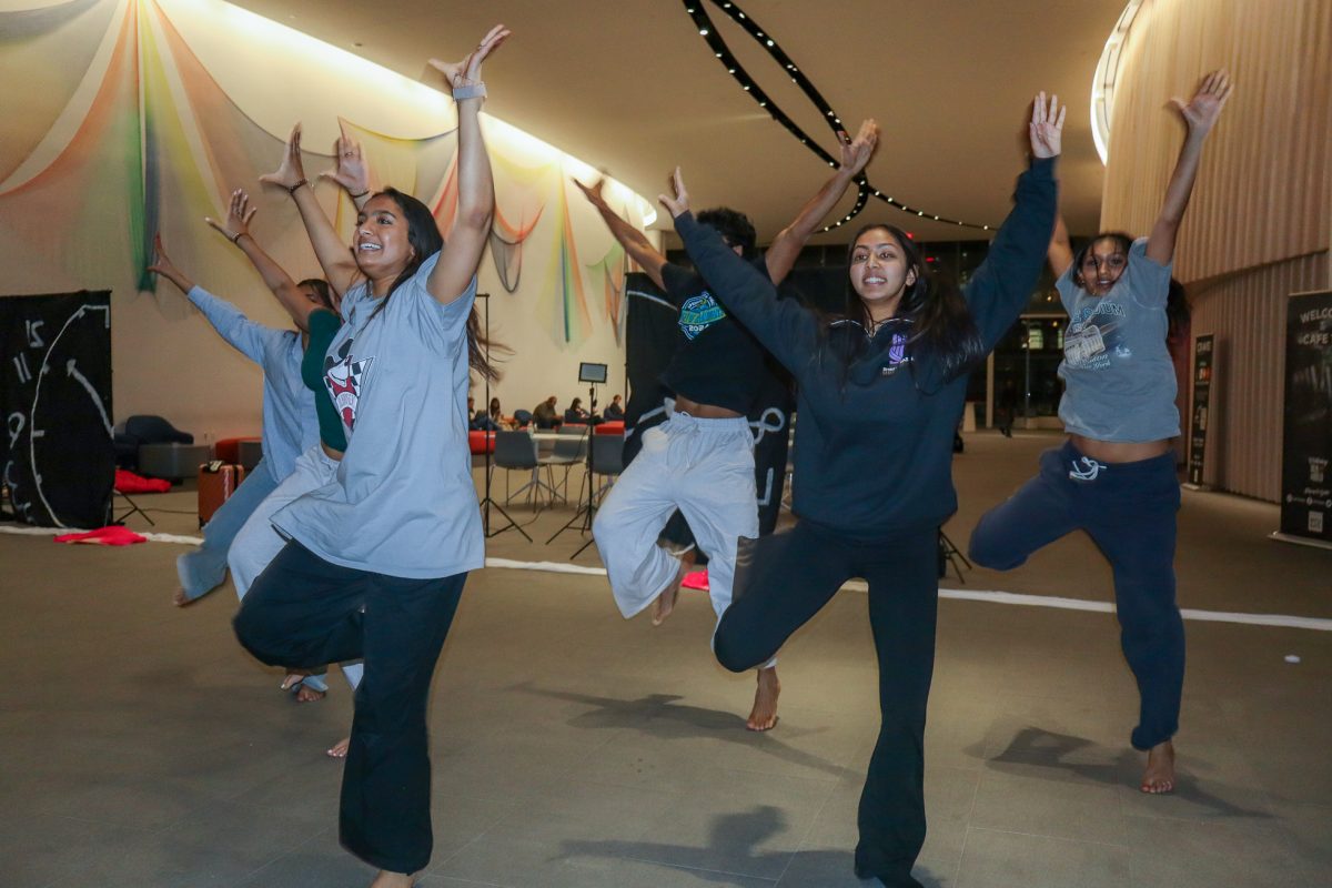 The NYU Dillagi South Asian dance team during practice. (Emma Foley for WSN)