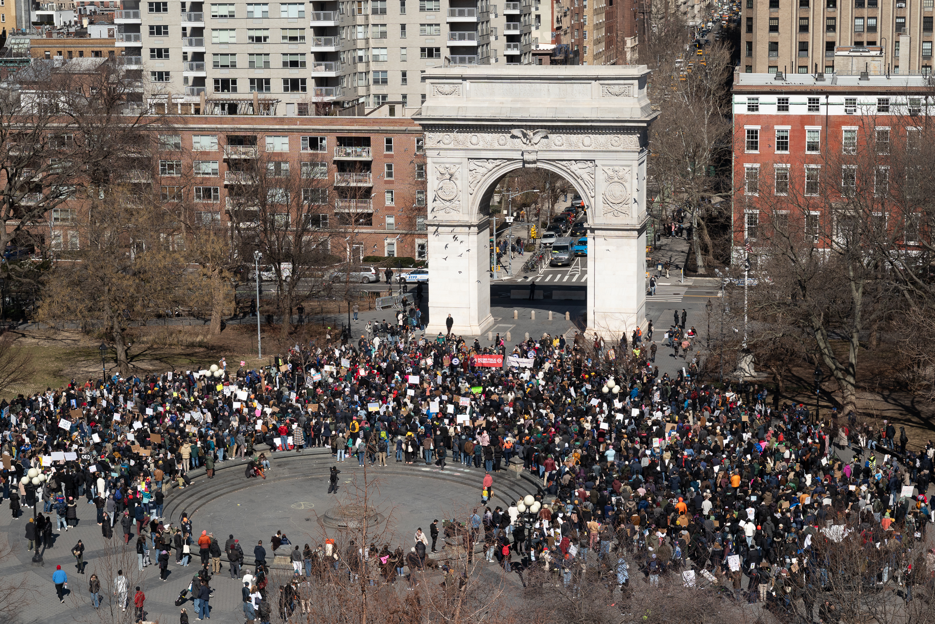 Researchers protest Trump cuts to funding in Washington Square Park