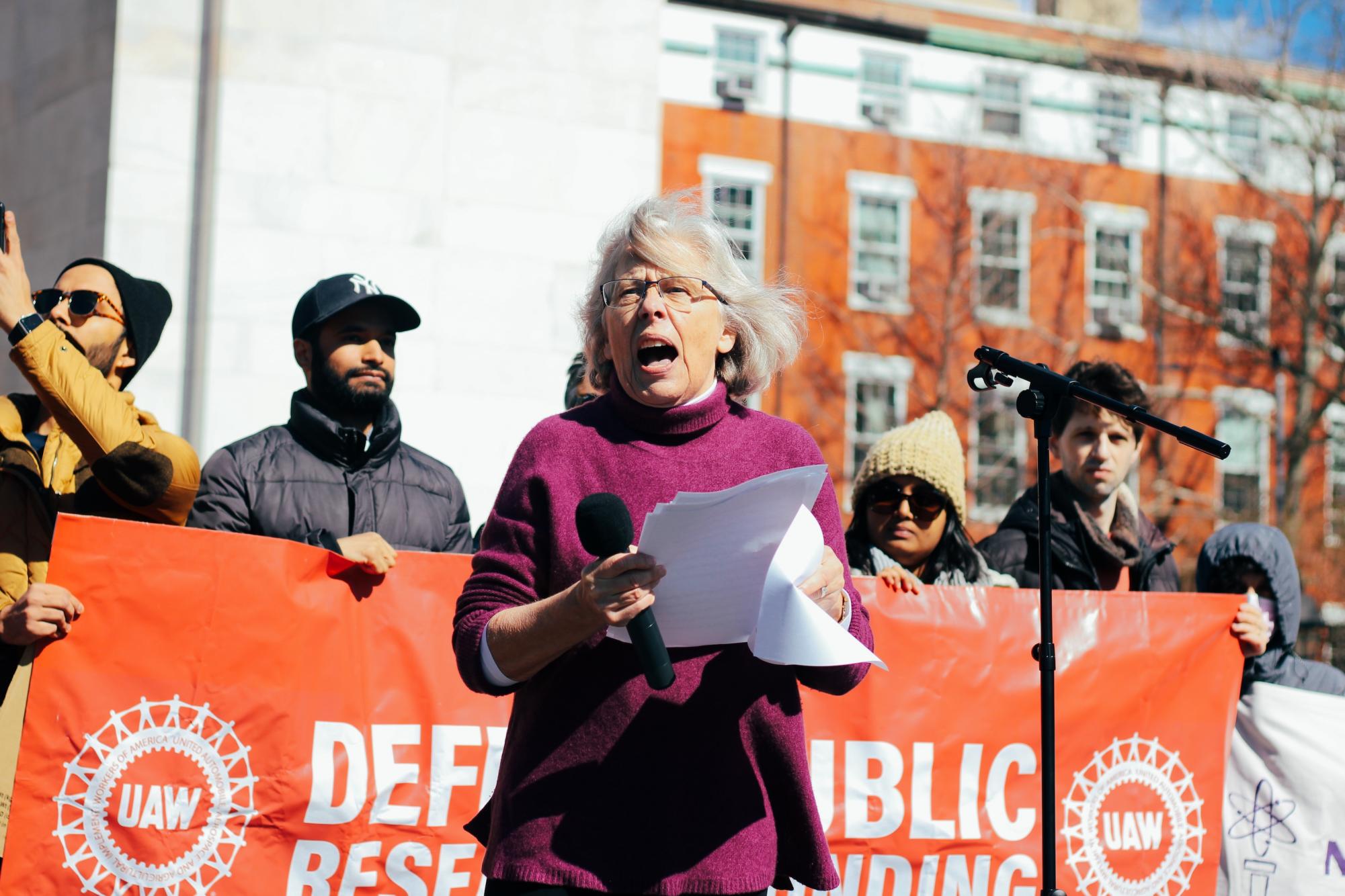 Researchers protest Trump cuts to funding in Washington Square Park