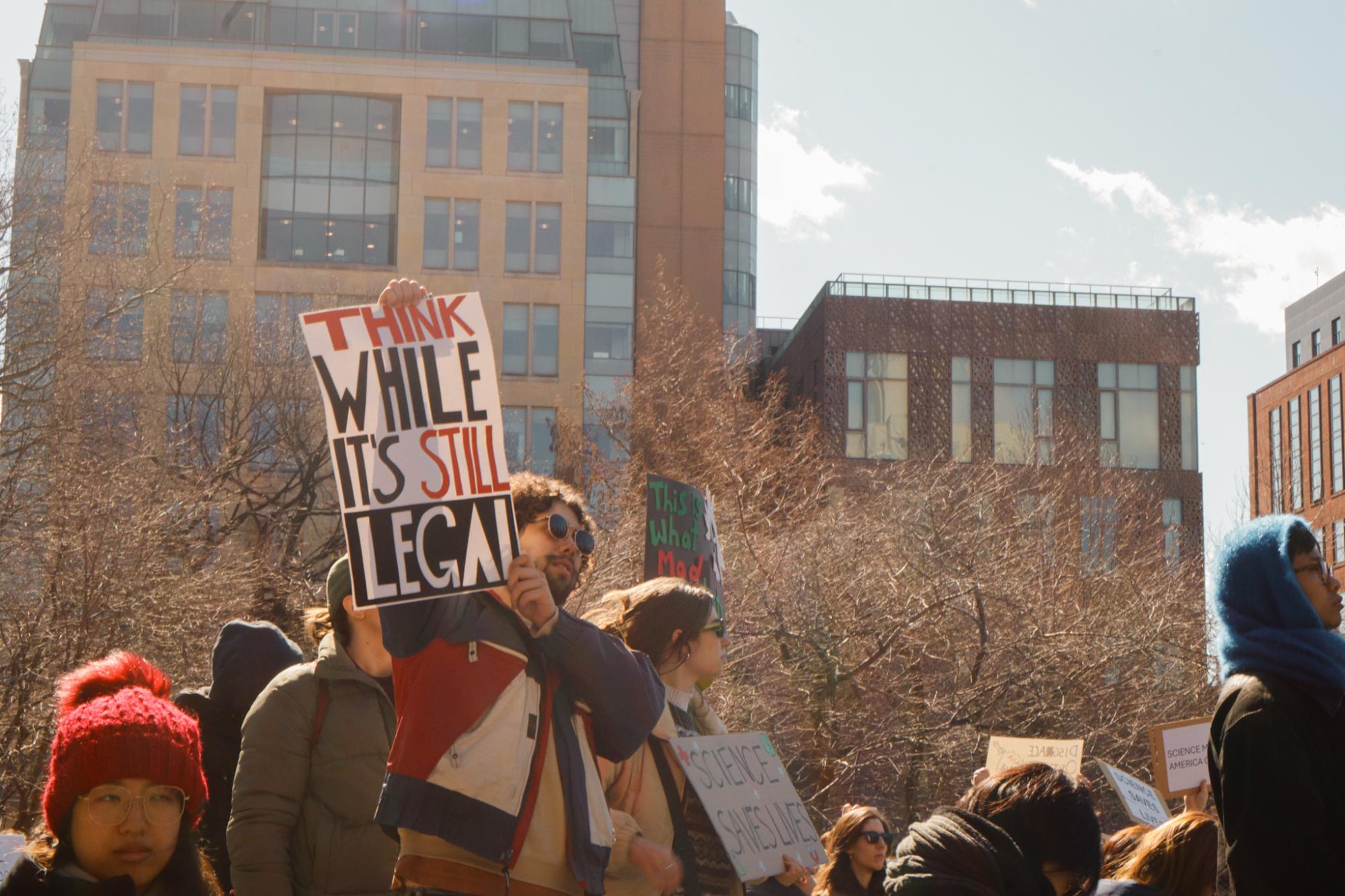 Researchers protest Trump cuts to funding in Washington Square Park