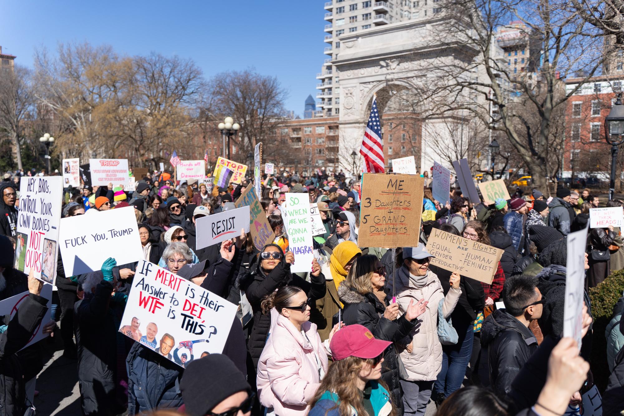 Over 1,000 rally for women’s rights in Washington Square Park