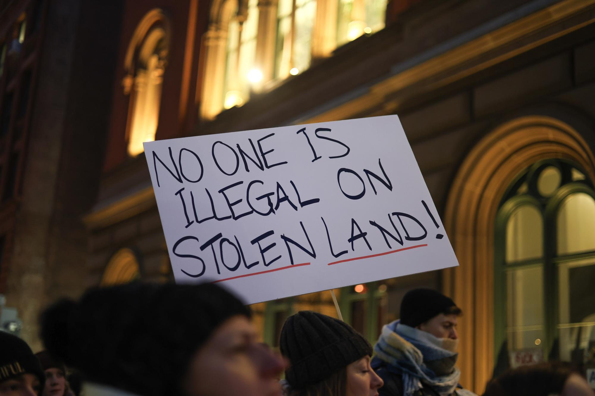 Hundreds protest ICE outside The Public Theater