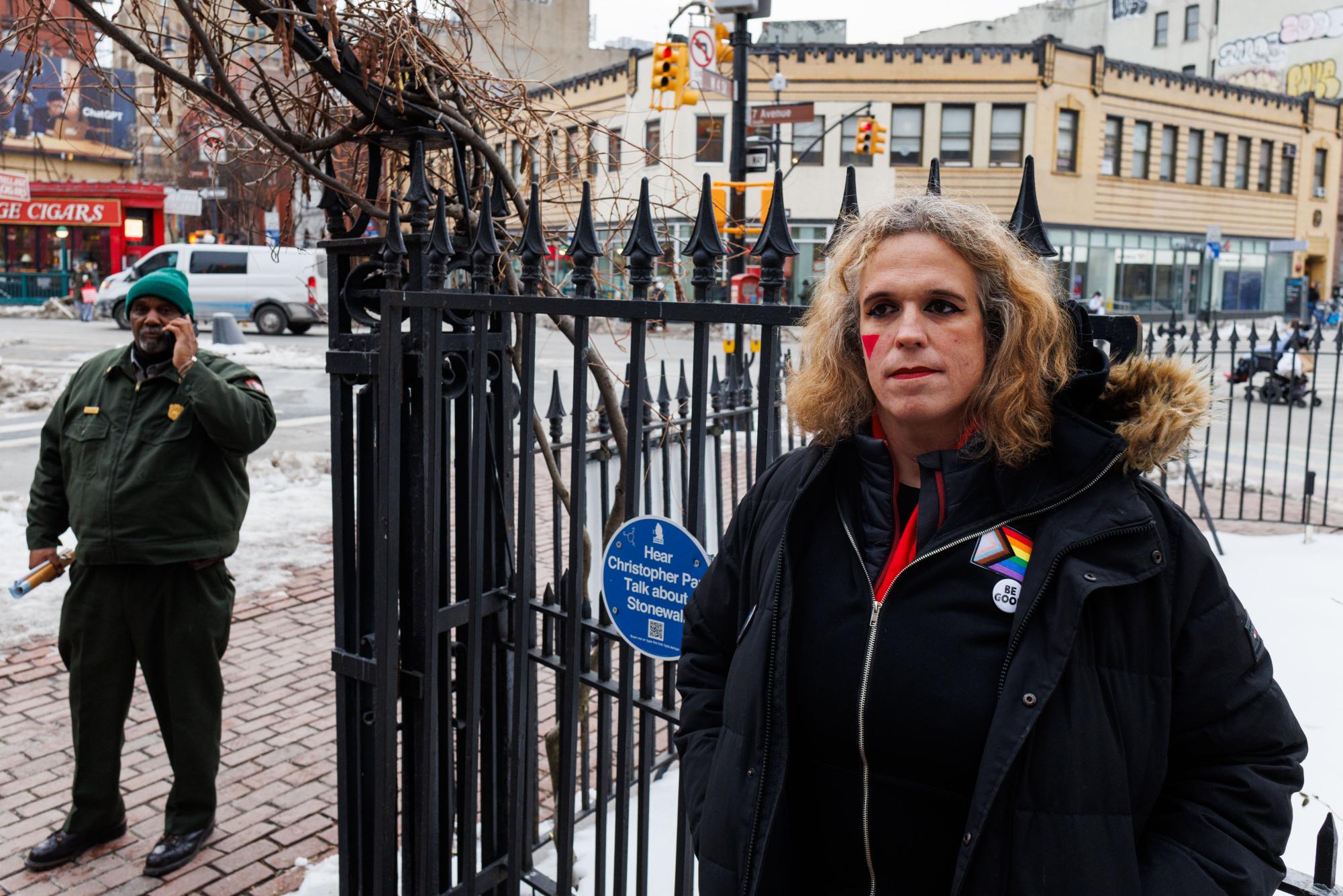 Hundreds protest Trump administration’s pride flag removal at Stonewall Inn
