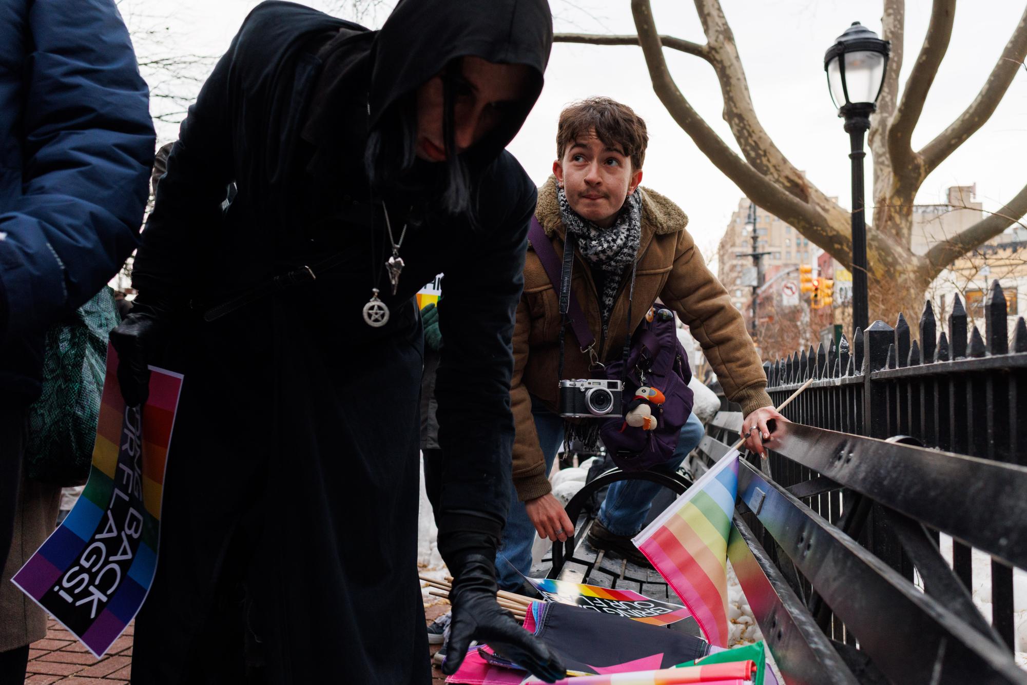 Hundreds protest Trump administration’s pride flag removal at Stonewall Inn