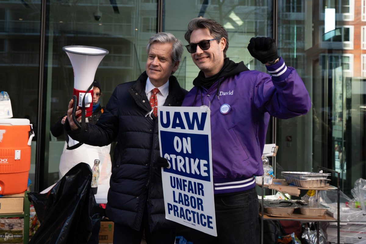 Manhattan Borough President Brad Hoylman-Sigal and CFU organizing committee member David Markus. (Alex Woodworth for WSN)