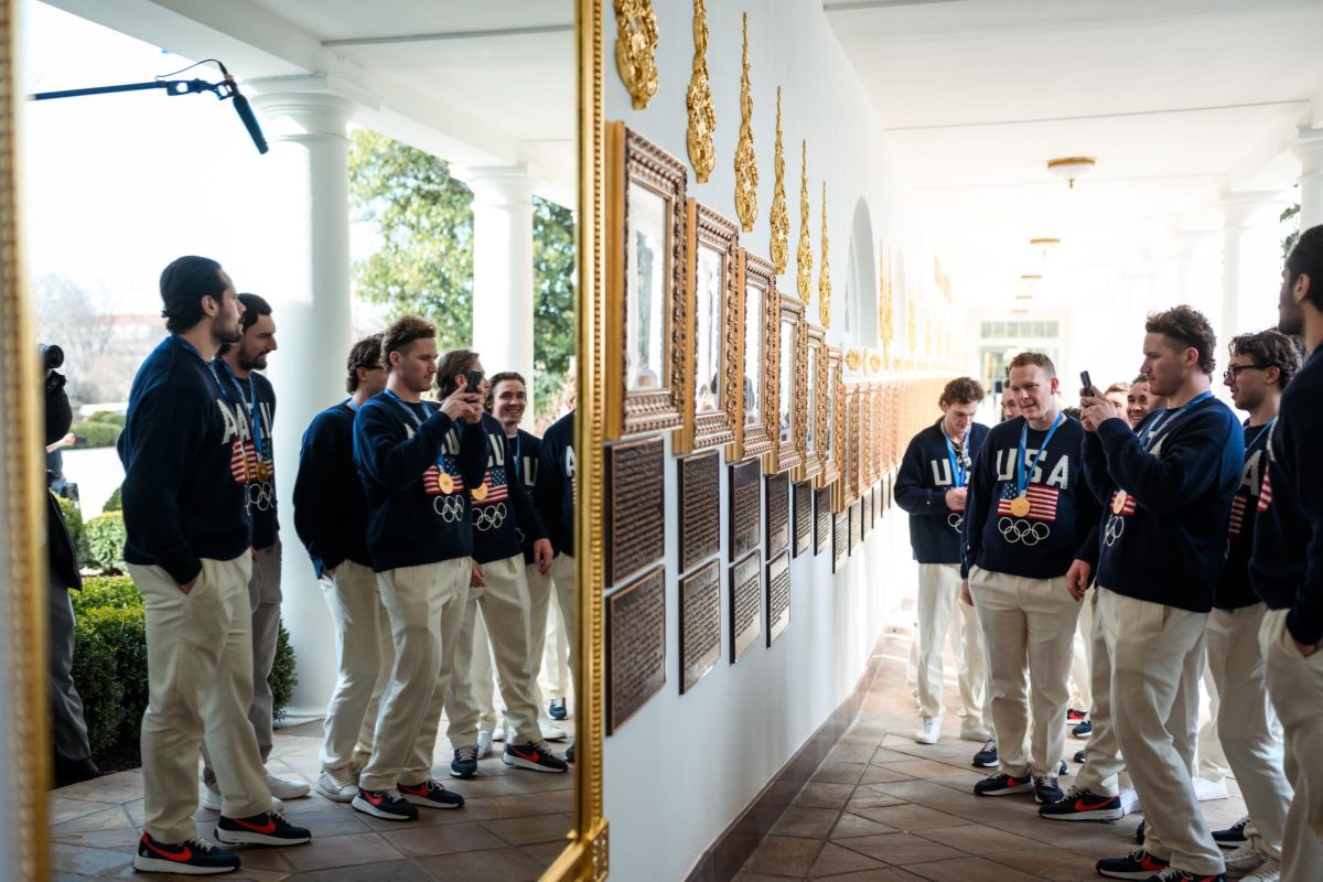 The U.S. men’s hockey team visited President Donald Trump at the White House on Feb. 24. (Courtesy of the White House)