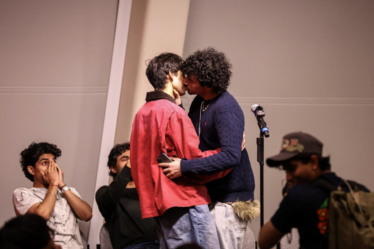 The Kupid Dating Show arrived at NYU in March — putting students on boisterous display at the expense of romantic connection. (Neil Tawney for WSN)