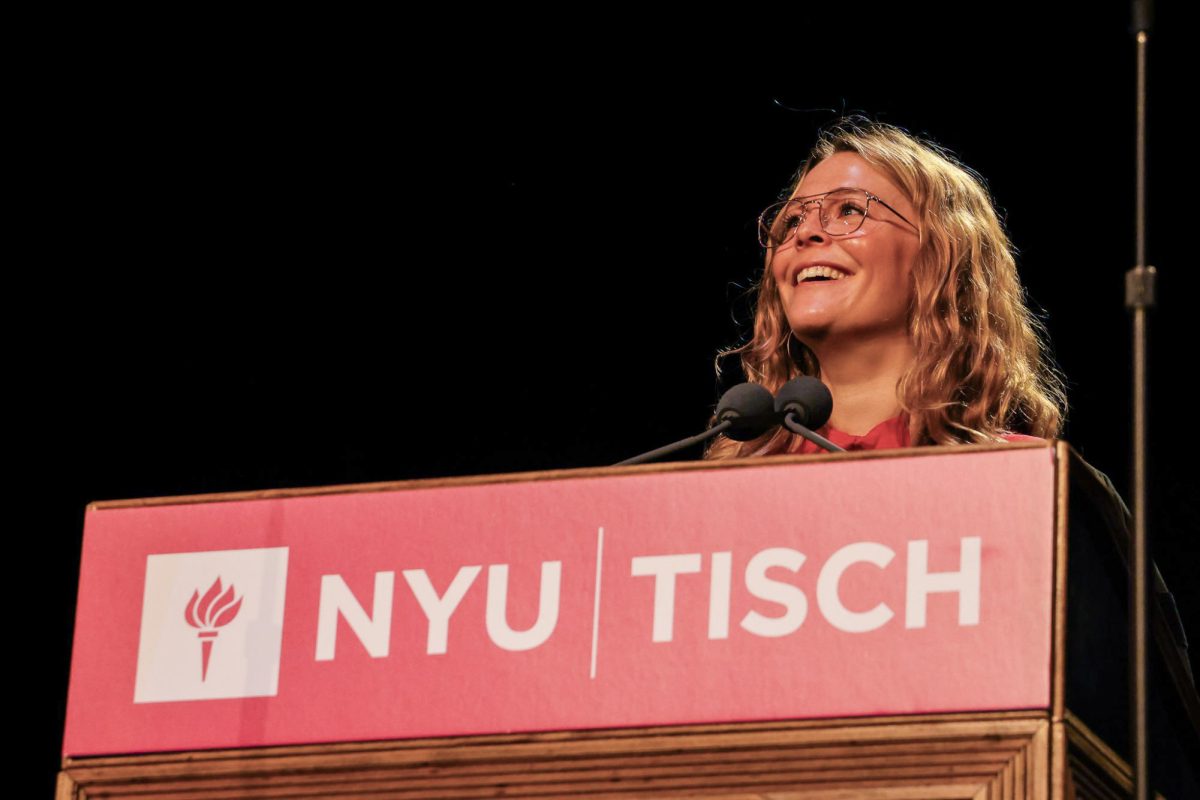 Honorary speaker Maggie Rogers at the Tisch School of the Arts graduation last year. (Julia Smerling for WSN)
