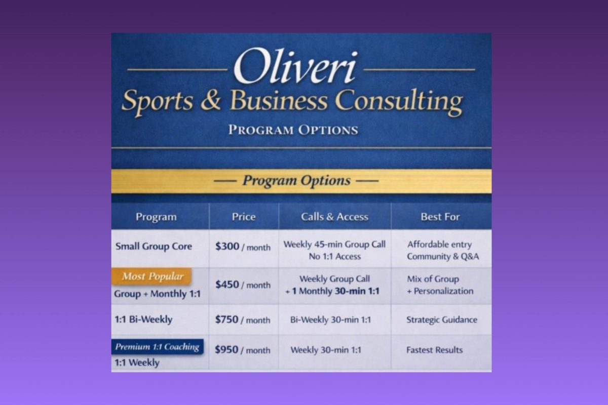 SPS professor Mario Oliveri’s promotional flyer advertising his career services.