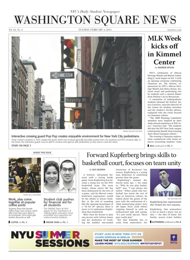Today's Front Page 2/4/2014
