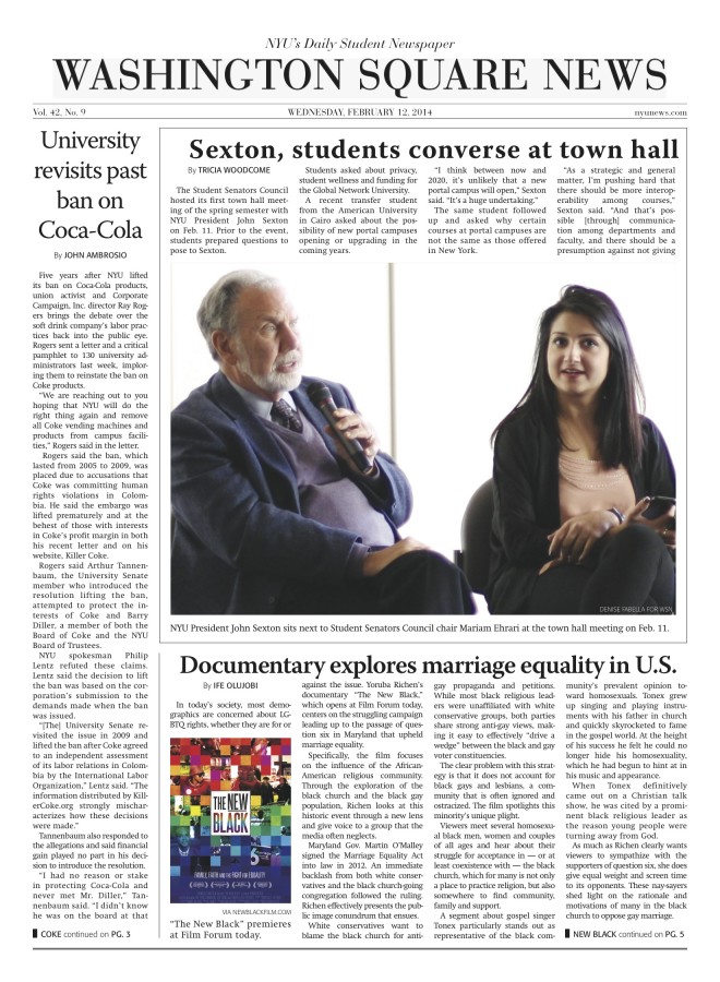 Today's front page