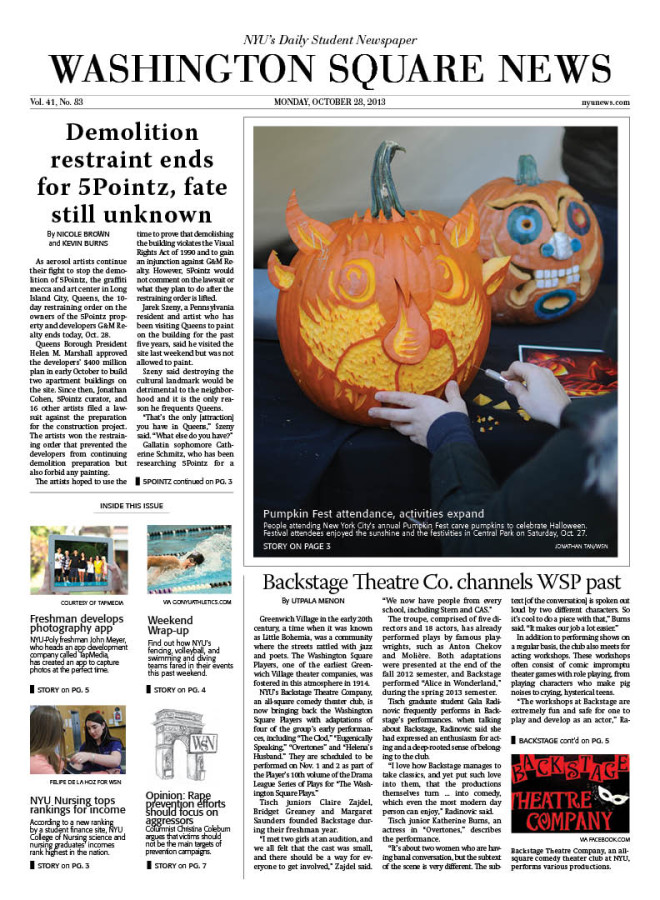 Todays Front Page 10/28/2013
