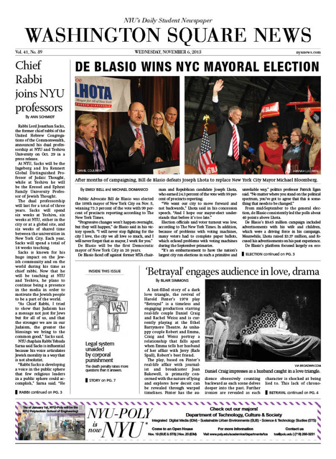 Today's Front Page 11/04/2013