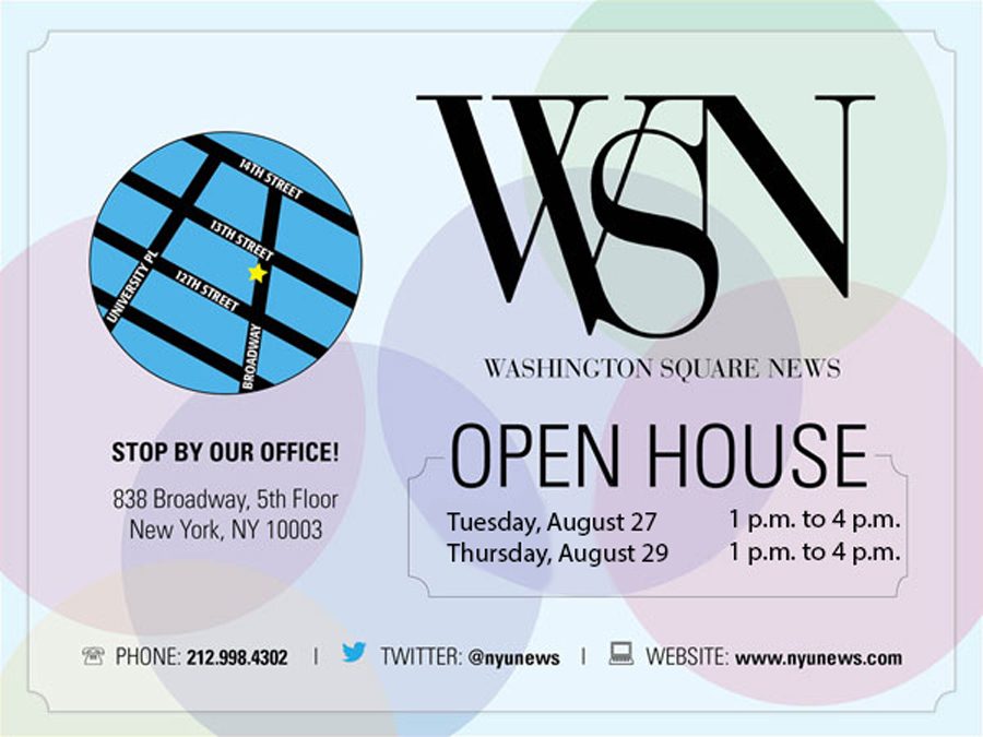 WSN Open House: August 27, August 29